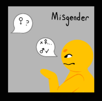 a blank speech bubble, and a character showing discomfort with a blank speech bubble as well.